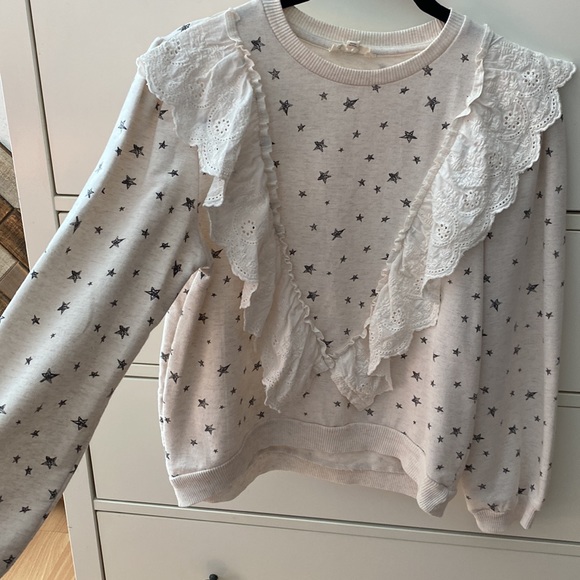 XL ruffle front star pattern sweatshirt by Jessica Simpson - Picture 3 of 4